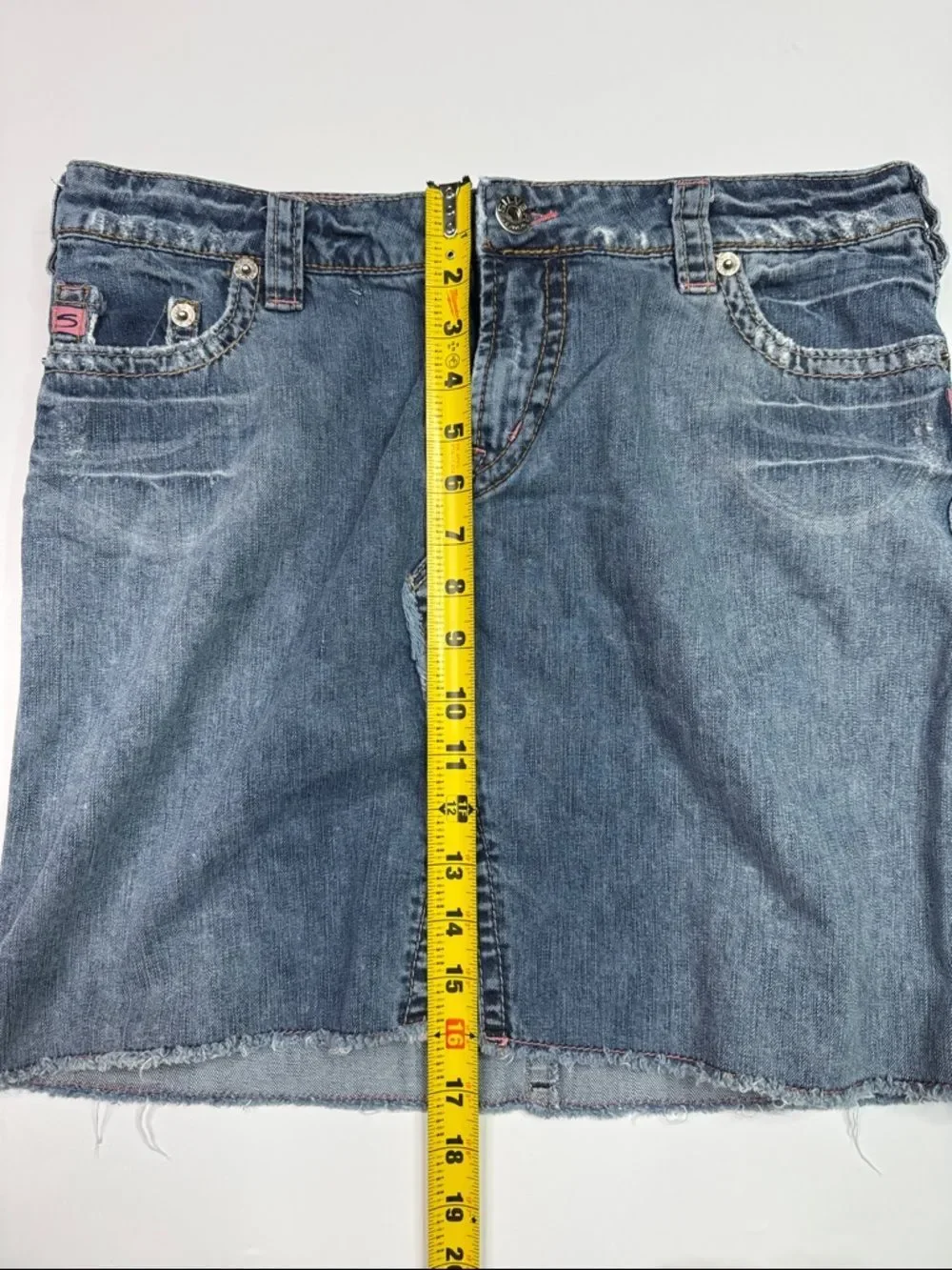 Silver Jeans Devah Raw Hem Denim Mini Skirt Size 31
